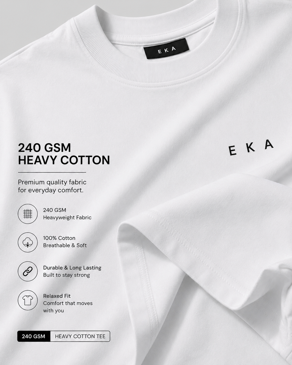 Ivory White | 240 GSM Korean Oversized T-Shirt