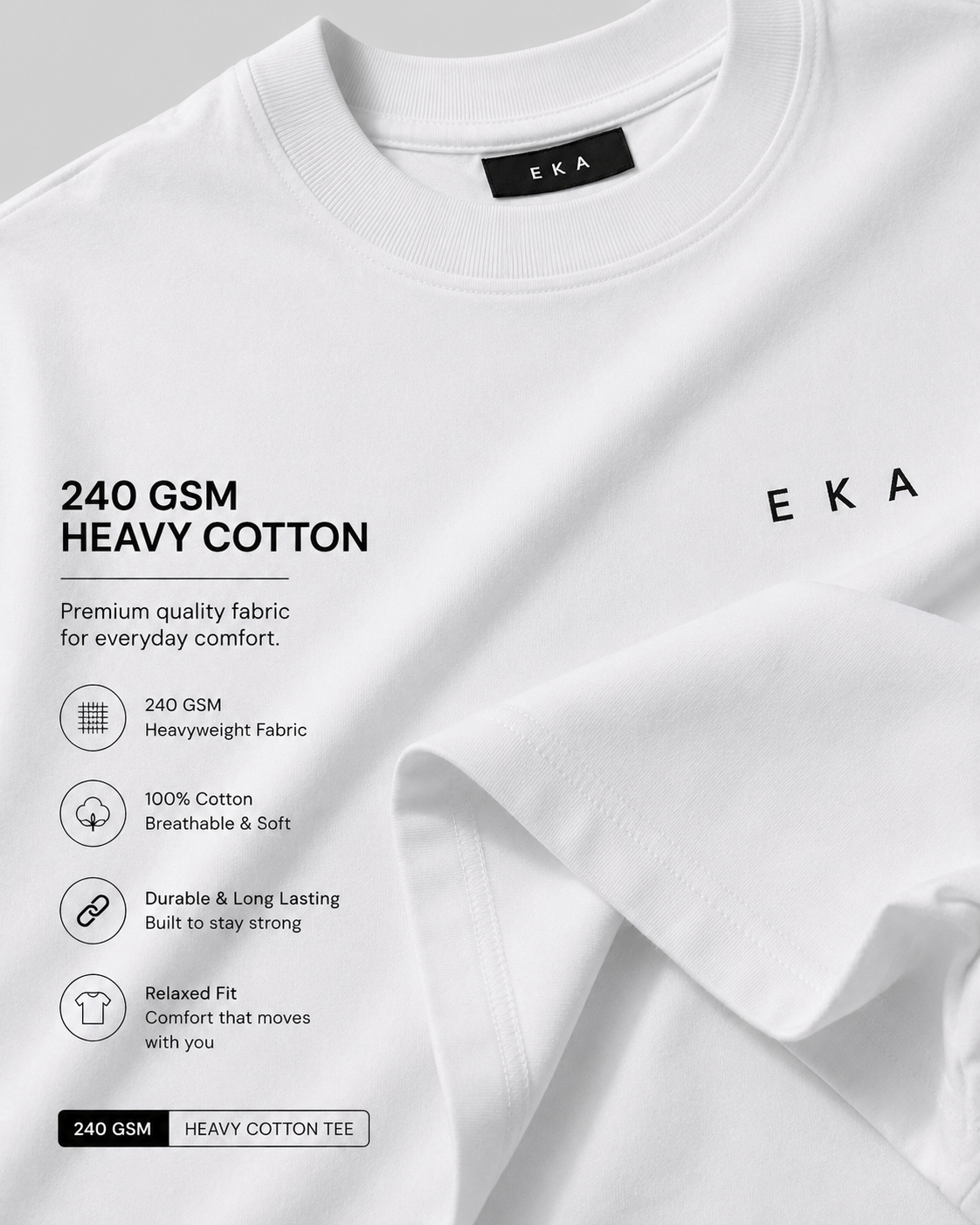 Ivory White | 240 GSM Korean Oversized T-Shirt
