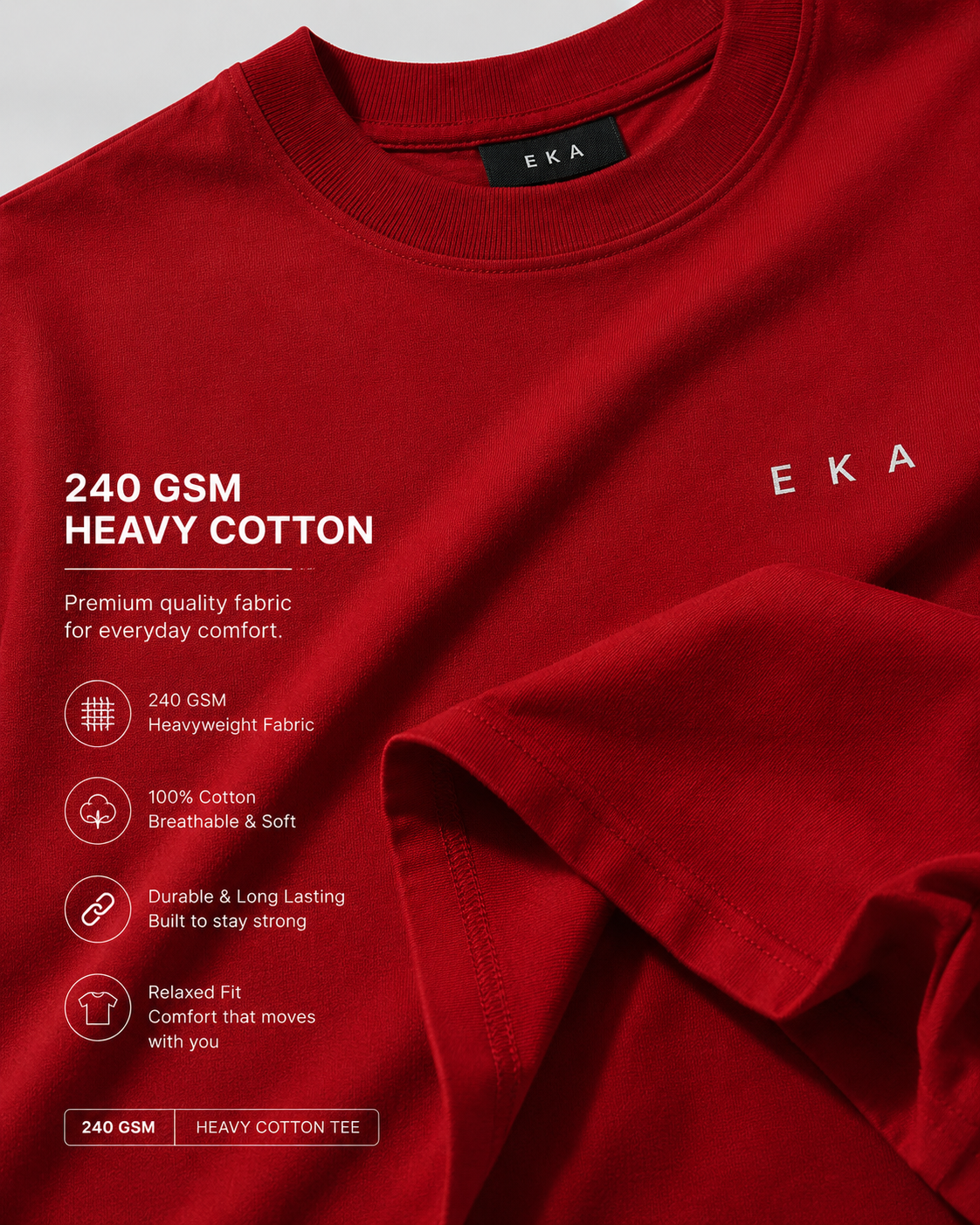 Bloodline Red | 240 GSM Korean Oversized T-Shirt