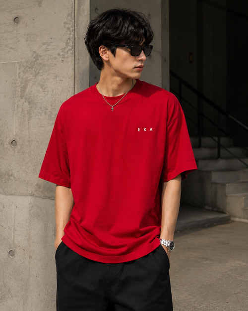 Bloodline Red | 240 GSM Korean Oversized T-Shirt