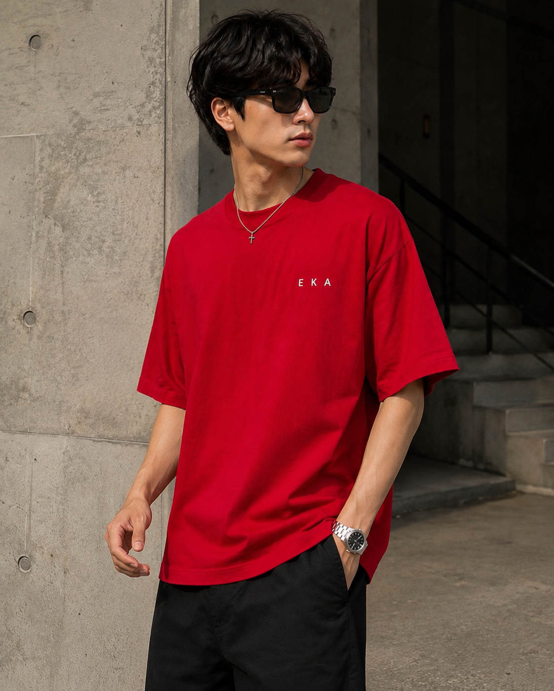 Bloodline Red | 240 GSM Korean Oversized T-Shirt