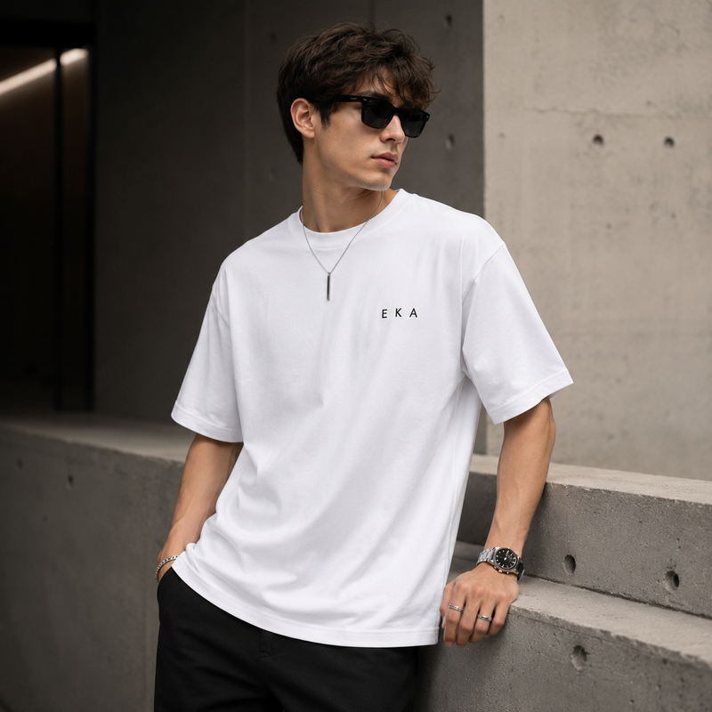 Ivory White | 240 GSM Korean Oversized T-Shirt
