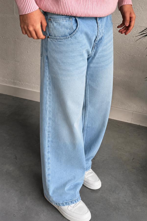 OCEAN BLUE WIDE LEG JEANS
